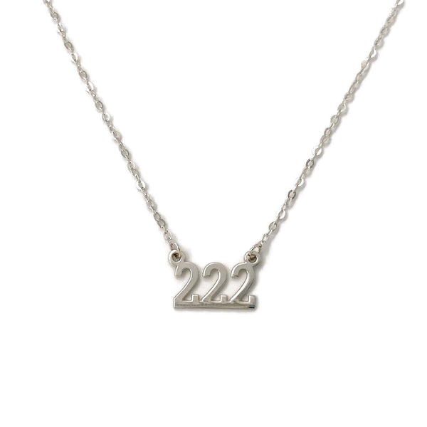 This is a sterling silver 222 angel number necklace that can be made in 16" or 18" long. It's super dainty and cute. 