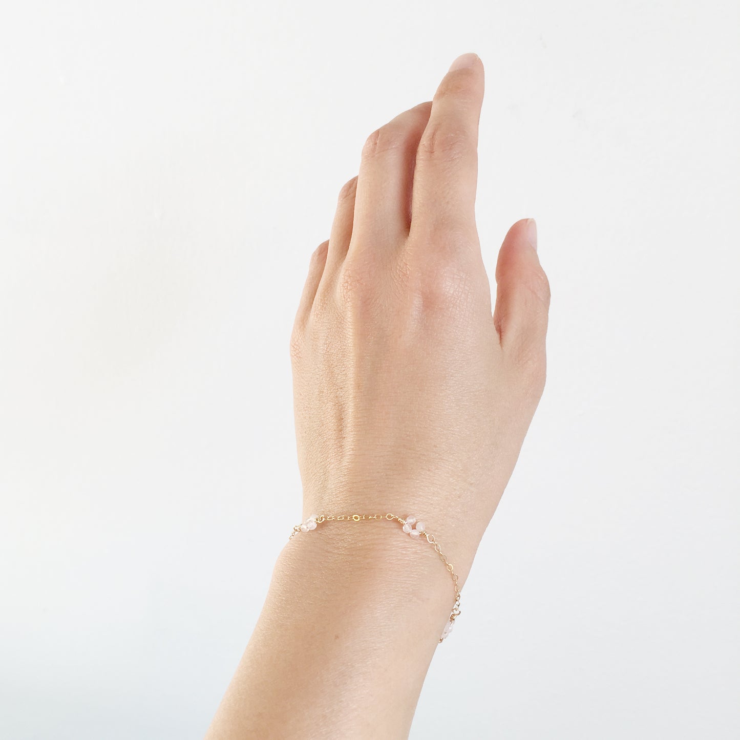 This Rose Quartz bracelet is elegant and timeless. Our minimalist clients love this Rose Quartz bracelet.