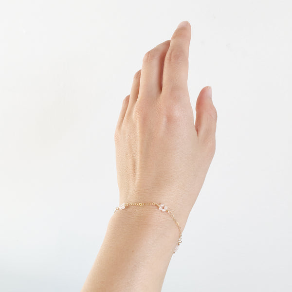 This Rose Quartz bracelet is elegant and timeless. Our minimalist clients love this Rose Quartz bracelet. 
