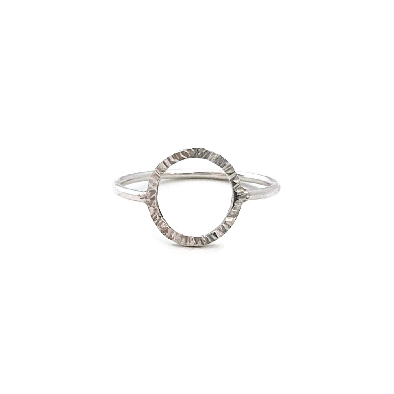 Sterling silver circle ring is simple and minimal.