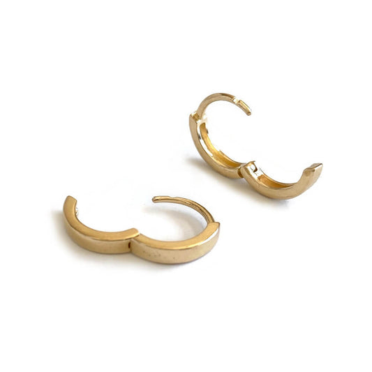14K Gold 9mm Huggie Earrings