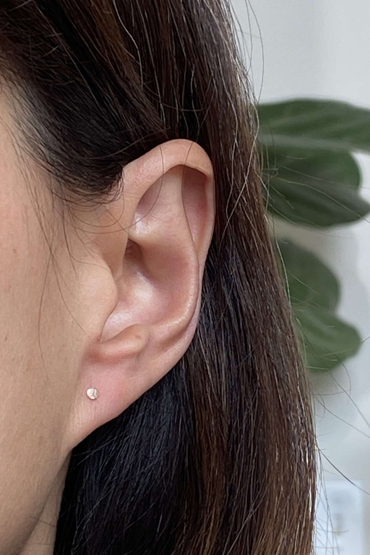 14k Tiny Hammer Texture Dot Stud Earrings