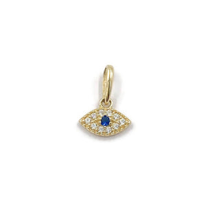 14K Evil Eye Charm with Sapphire