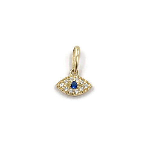 14K Evil Eye Charm with Sapphire