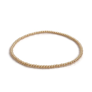 This is a gold filled bead stretchy bracelet that is 6.5 inches