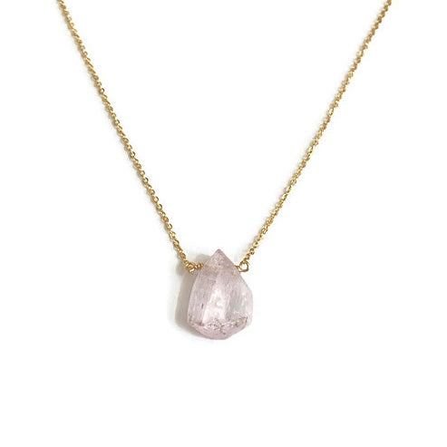 This Kunzite necklace is made of gold filled, 14k solid gold or sterling silver chain. It can be made in 16" or 18"