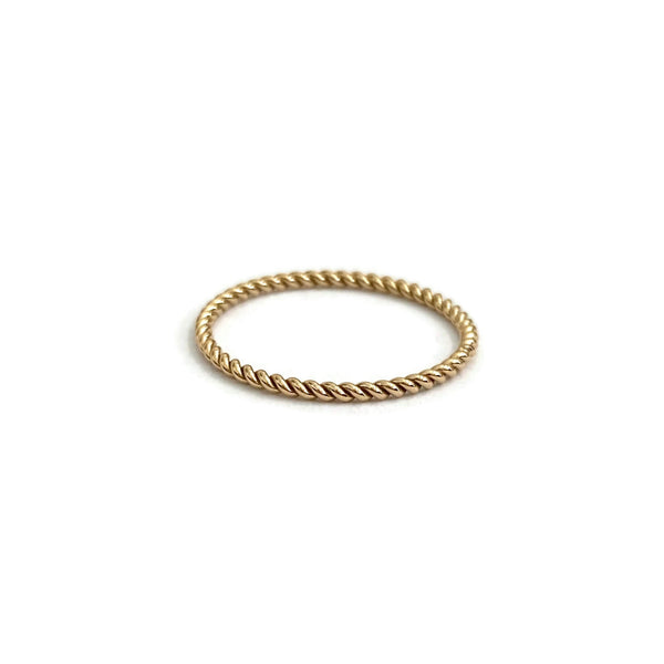 This is a dainty twist ring that is made of gold filled wire.