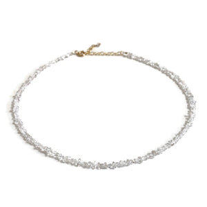 This is a gold Herkimer Diamond choker that is made of genuine Herkimer Diamond with gold filled clasp and extender.  