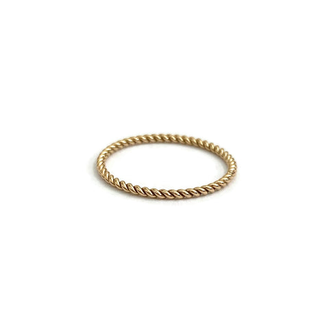 This is a dainty twist ring that is made of gold filled wire.
