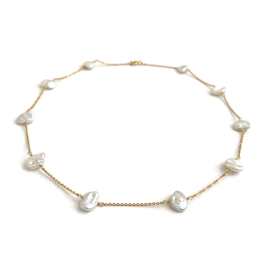 アクセサリー SOURCE Random Keshi Pearl NecklaceSHORT Keshi Pearl Chain Necklace SHORT (SOURCE) - SOURCE objects