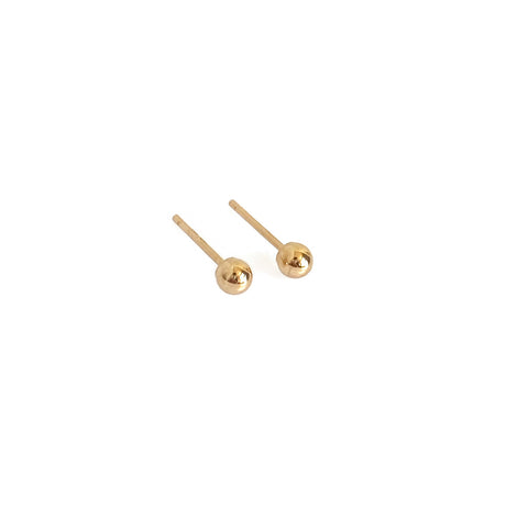 14k gold ball studs are great for people who have sensitive skin