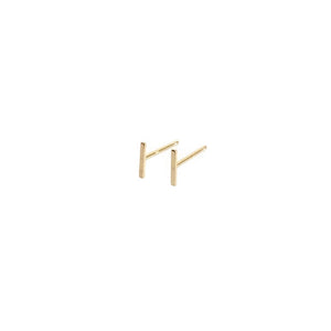 14k solid gold bar earrings are dainty and made of real 14k gold.  It's a gold bar stud earrings that come in pair for pierced ears.