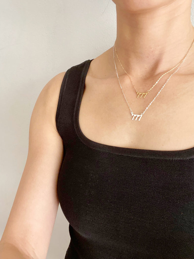 Angel Number Necklace in Sterling Silver