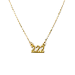 this is a 222 angel number necklace that can be made in 14k solid gold or gold filled material.  