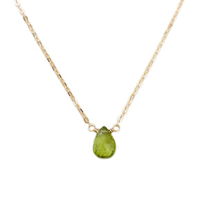 The gold peridot necklace is perfect for anyone with an August birthday.
