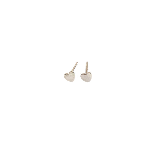 Sterling Silver Tiny Heart Stud Earrings
