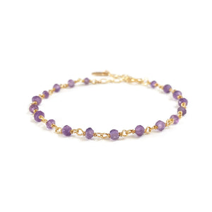 This cute amethyst bracelet is February birthstone bracelet