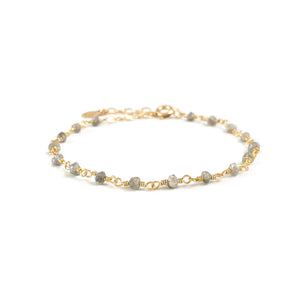 dainty rough diamond bracelet is April birthstone bracelet