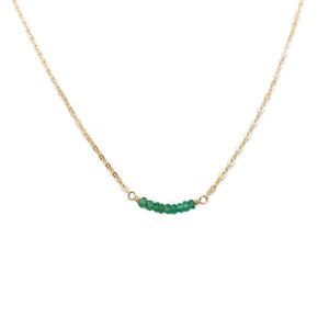 Natural Emerald and Gold Layering Necklaces