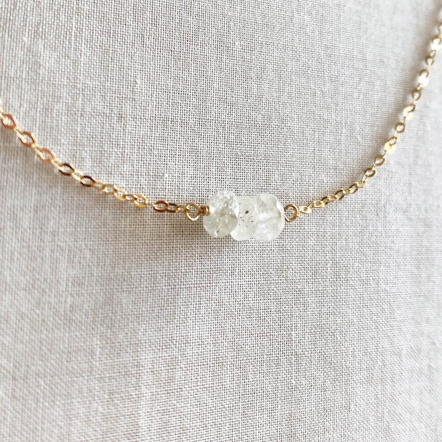 This Libyan Desert Glass necklace is made of high quality genuine Libyan Desert Glass beads and gold chain.  