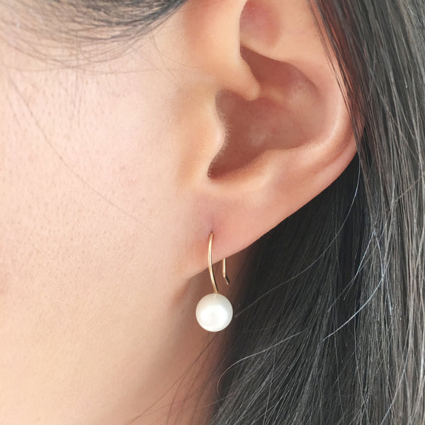 Girl with pearl earrings are made of real pearl earrings. 