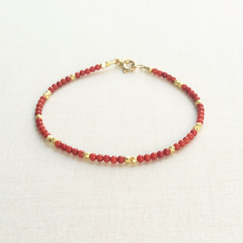 Nefertari Spaced Red Coral Bracelet