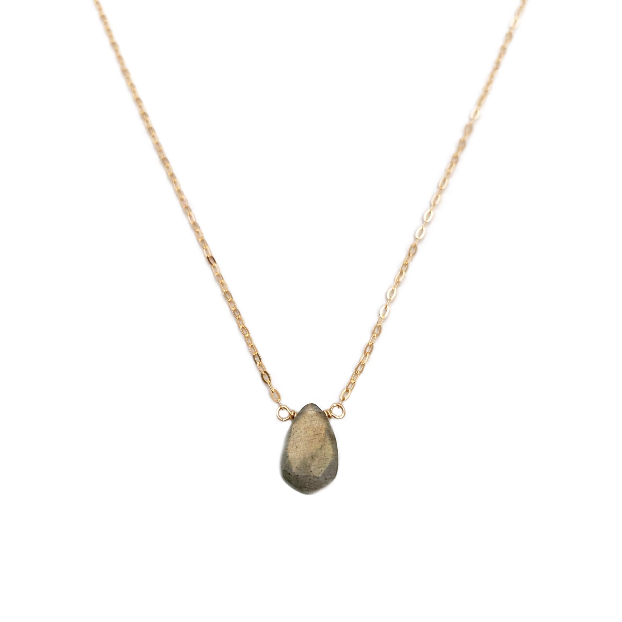 This labradorite healing necklace is made with a labradorite gemstone, a stone known for its energy and healing powers.  