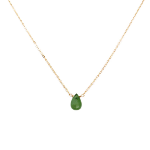 This real jade necklace is for women.  This jade necklace is made in 14k gold with a single size. 