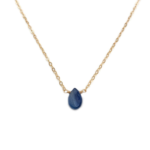 This kyanite necklace is made with a single blue kyanite stone.  Our more spiritual customers have told us about the blue kyanite meaning is to have the ability to protect and reflect the energy of the sky.