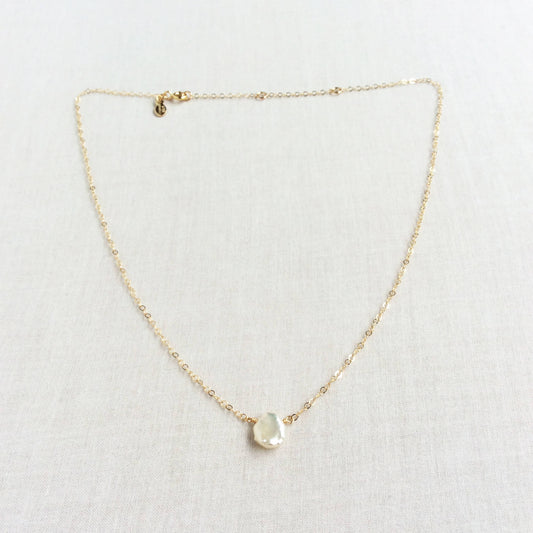 The keshi pearl necklace is unique because they do not grow in the ball shape that are more common in pearls. 