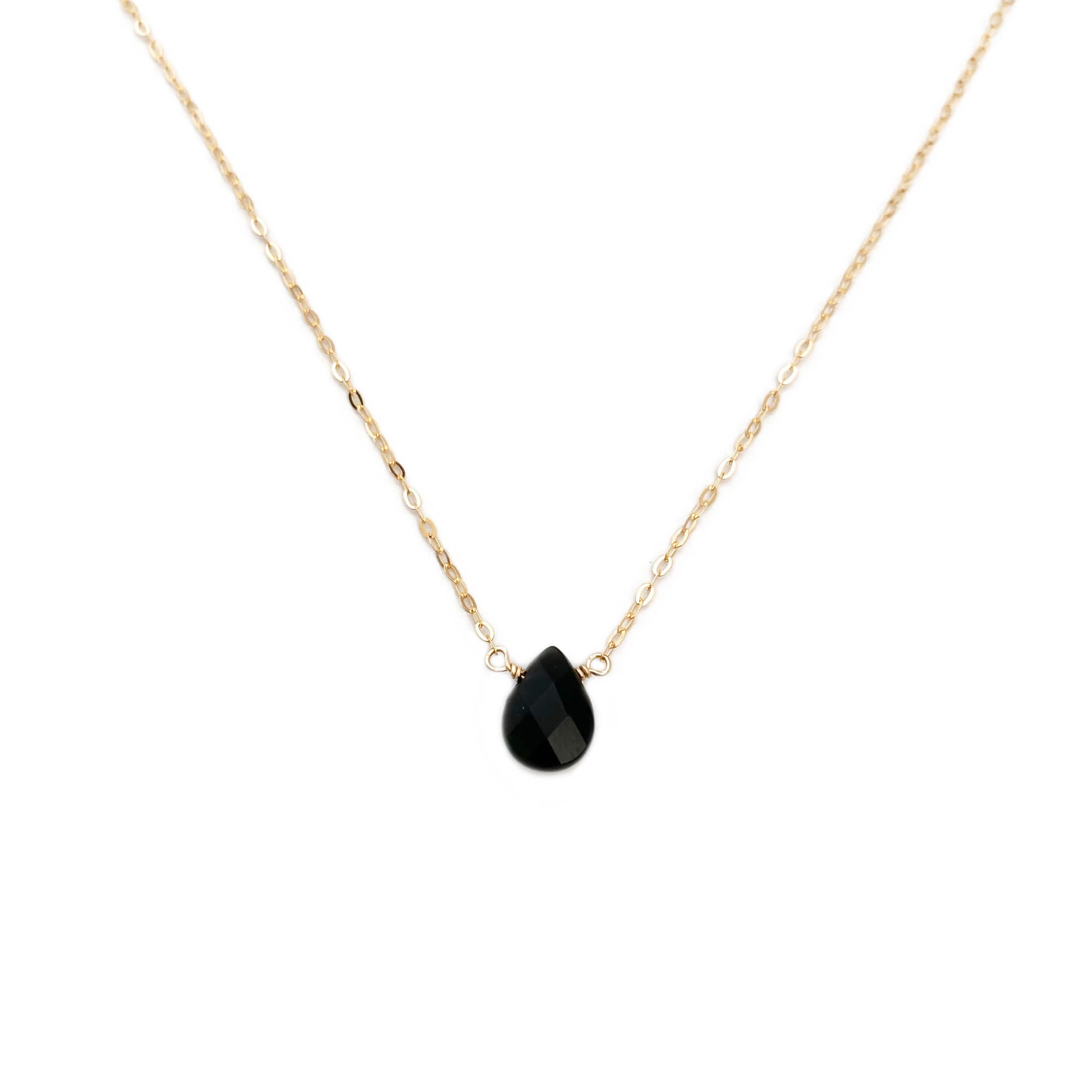 The cute obsidian necklace is handmade in our San Francisco studio with careful craftsmanship, and the chain is available in different materials.