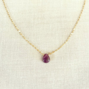 This Lepidolite necklace is made of genuine Lepidolite  with gold chain. It look very similar to Amethyst but it's a totally different crystal. 