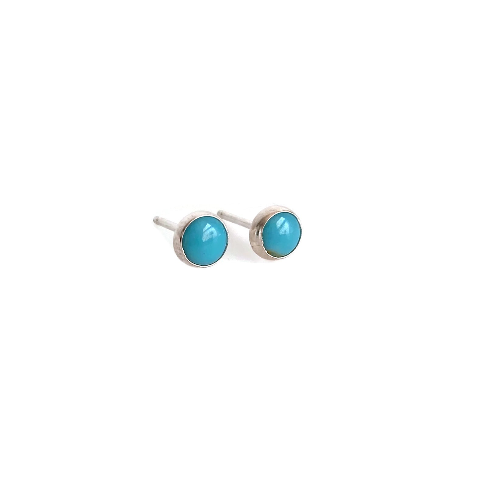 Turquoise Stud Bezel Earrings | S for Sparkle