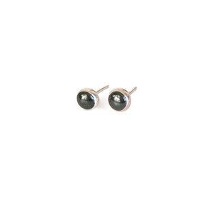 Hematite Stud Bezel Earrings