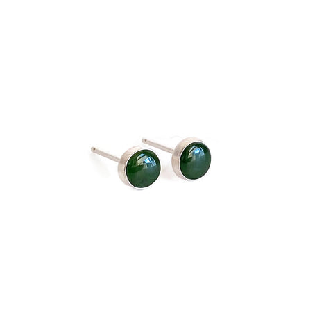 sterling silver 5mm jade stud earrings are simple and great for everyday outfit
