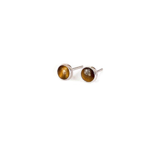 sterling silver tiger eye stud earrings are great gift idea for men or people who like simple stud earrings