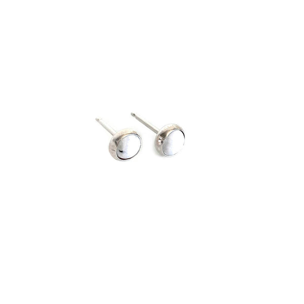 sterling silver howlite white stone stud earrings are great for your everyday wear.