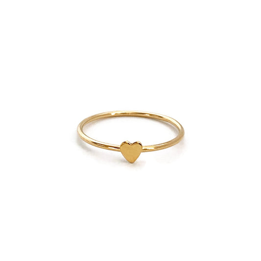 This dainty heart ring is made of gold filled.  