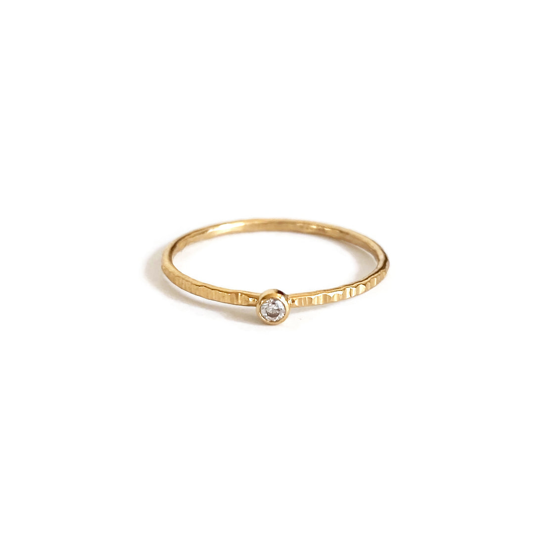 Dainty Textured Solitaire Ring | S for Sparkle