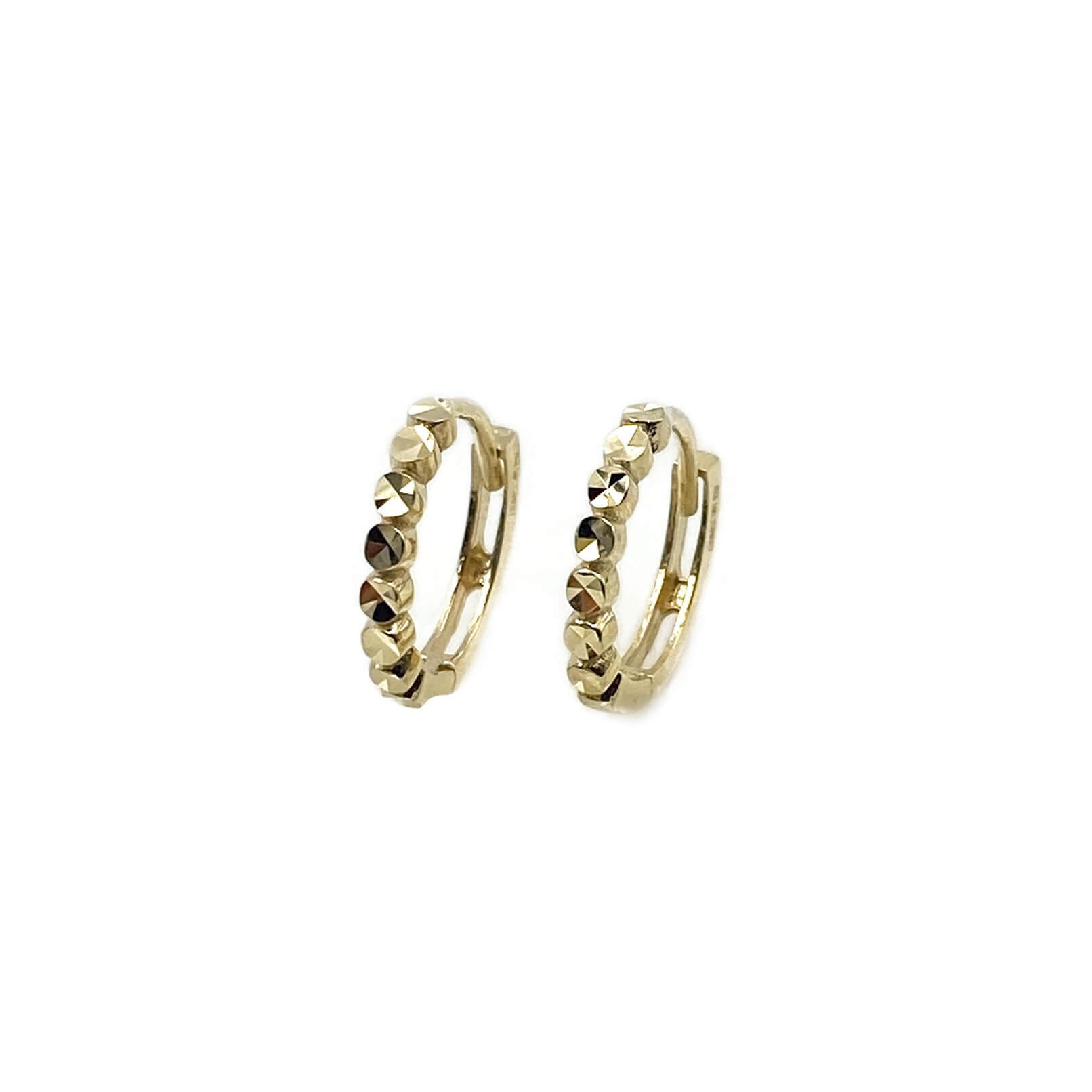 14K Gold Huggie Earrings | S for Sparkle