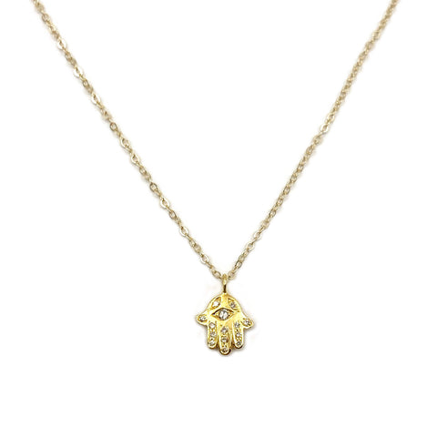 14K Hamsa Diamond Necklace