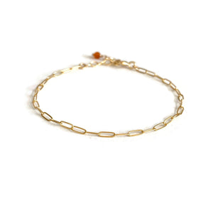 Dainty Crystal Paperclip Chain Bracelet