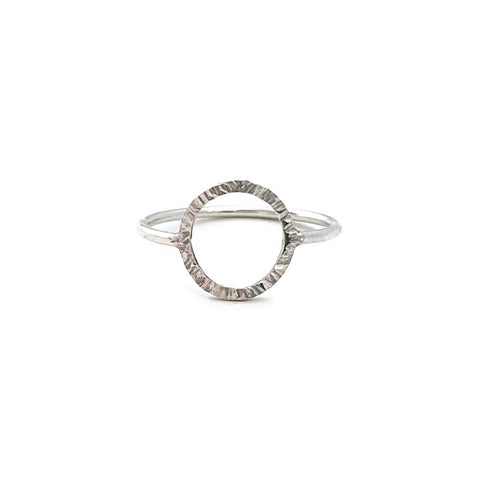 Sterling silver circle ring is simple and minimal. 