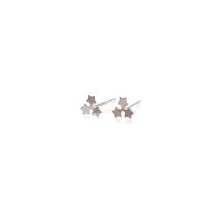 sterling silver 3 stars earrings are shiny with high polish