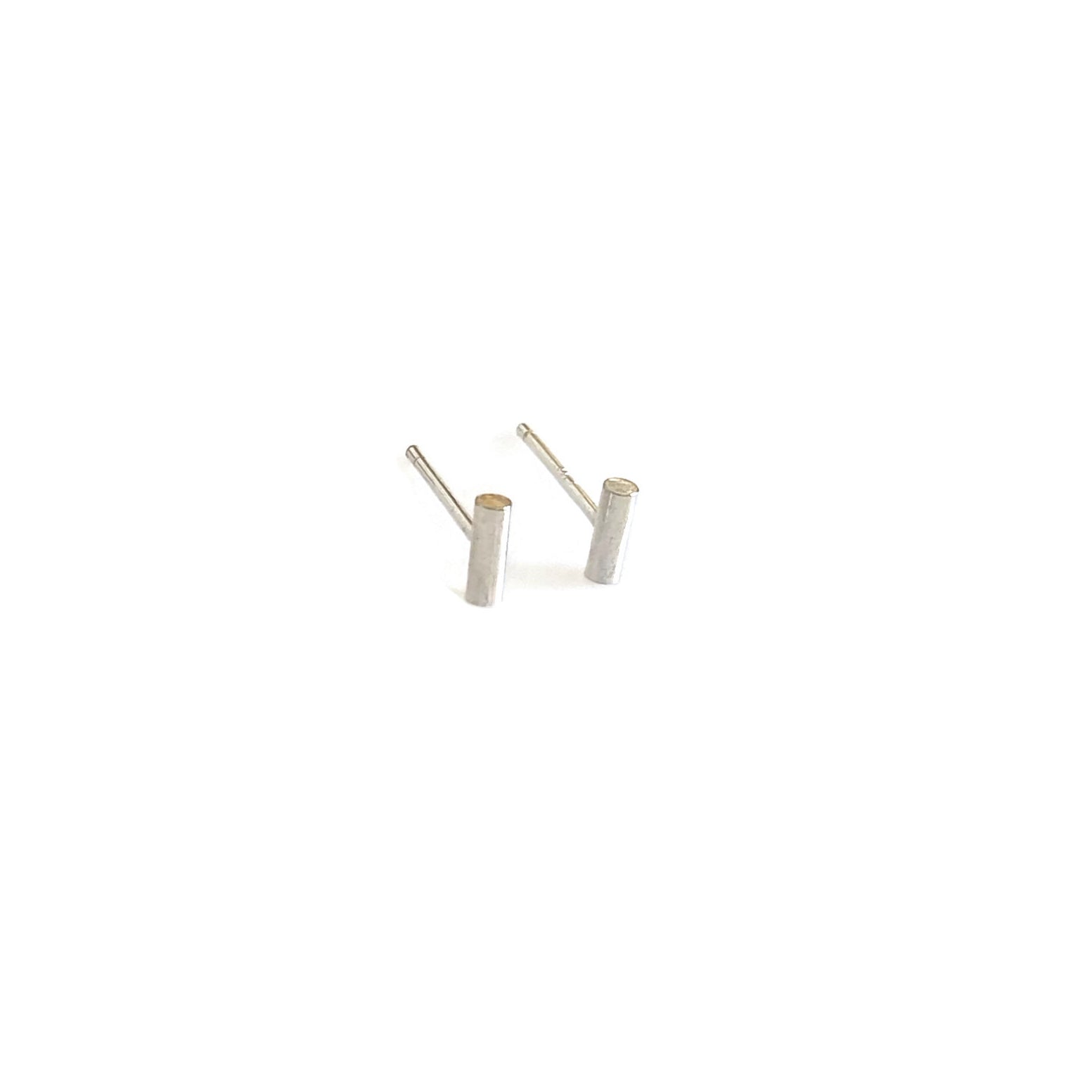 Sterling Silver Small Bar Stud Earrings