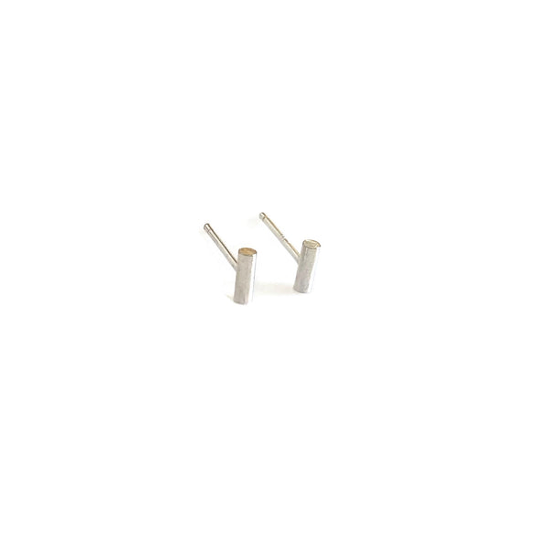 Sterling Silver Small Bar Stud Earrings