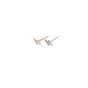 sterling silver tiny lightening bolt stud earrings are small and great for cartilage piercing.