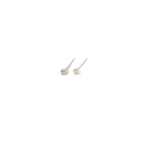 Sterling Silver Cube Stud Earrings