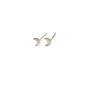 sterling silver tiny moon studs are great for cartilage piercing. 