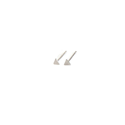 sterling silver tiny triangle studs are great for ear lobe or cartilage piercing.